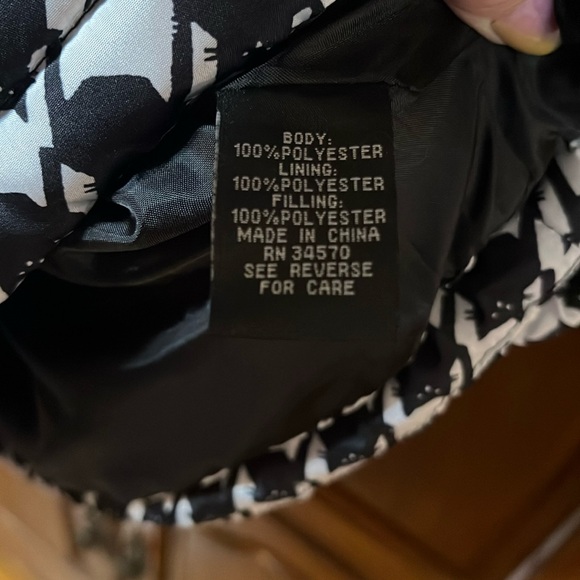 Jason Maxwell Black and White Black Cat Houndstooth Puffer Vest Size Large - Picture 6 of 9